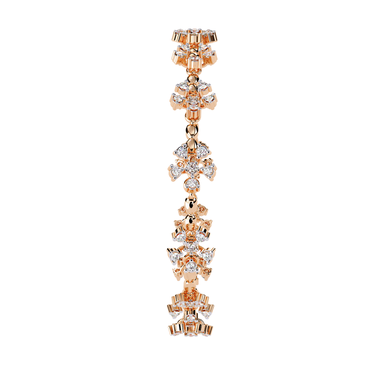0.9 CTW floral diamond tennis bracelet in Rose Gold view 12 – Lunéa Paris