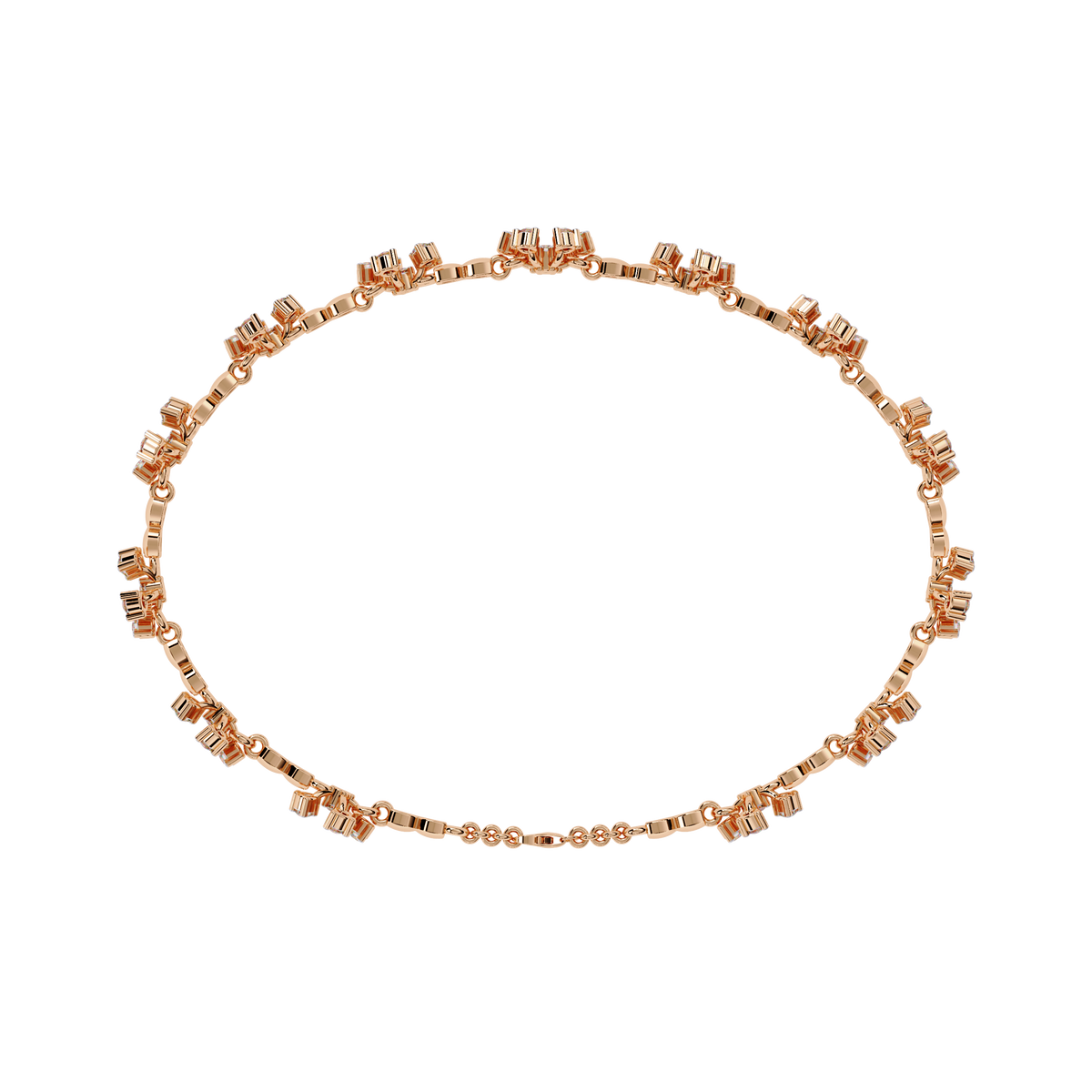 0.9 CTW floral diamond tennis bracelet in Rose Gold view 15 – Lunéa Paris