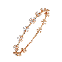 0.9 CTW floral diamond tennis bracelet in Rose Gold view 3 – Lunéa Paris