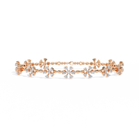 0.9 CTW floral diamond tennis bracelet in Rose Gold view 7 – Lunéa Paris