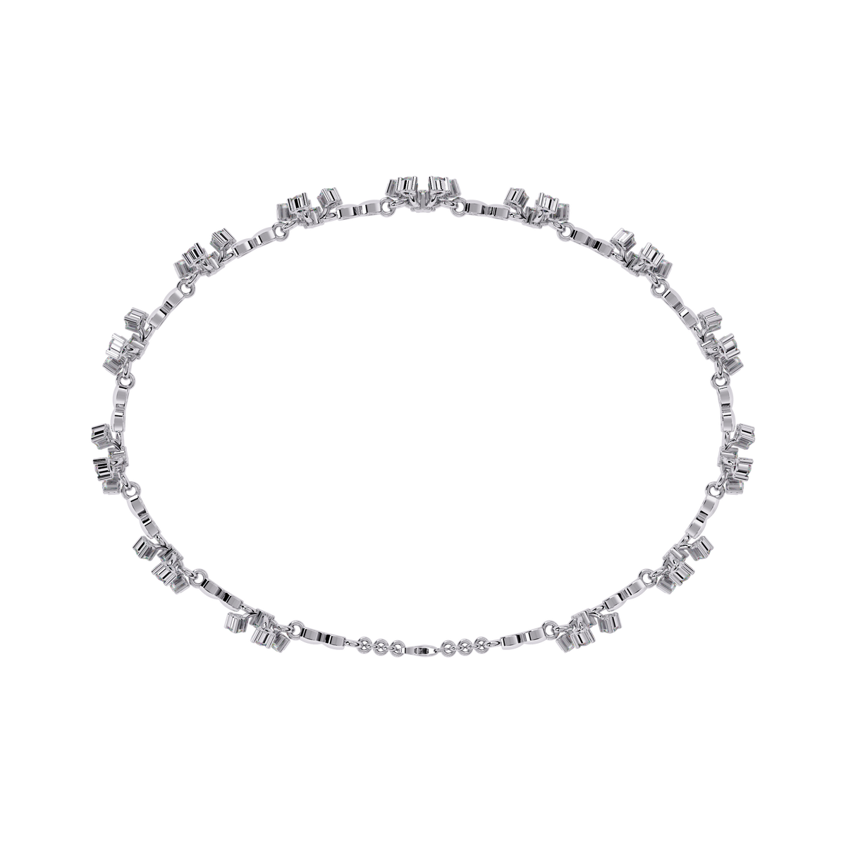 0.9 CTW floral diamond tennis bracelet in White Gold view 14 – Lunéa Paris