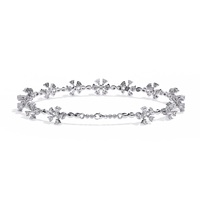 0.9 CTW floral diamond tennis bracelet in White Gold view 9 – Lunéa Paris