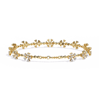 0.9 CTW floral diamond tennis bracelet in Yellow Gold view 10 – Lunéa Paris