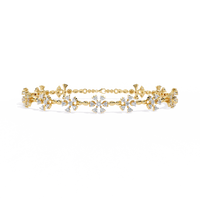 0.9 CTW floral diamond tennis bracelet in Yellow Gold view 6 – Lunéa Paris