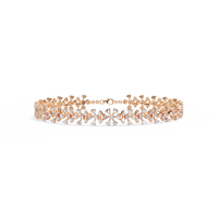 1.6 CTW Round Diamond Floral Tennis Bracelet in Rose Gold view 12 - Lunea Paris