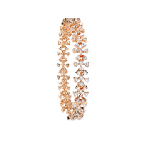 1.6 CTW Round Diamond Floral Tennis Bracelet in Rose Gold view 13 - Lunea Paris