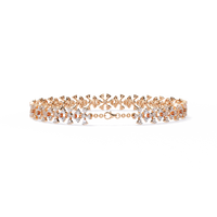 1.6 CTW Round Diamond Floral Tennis Bracelet in Rose Gold view 2 - Lunea Paris