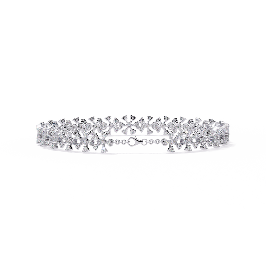 1.6 CTW Floral Lab-Grown Diamond Tennis Bracelet White Gold view 4 – Lunéa Paris