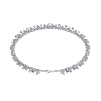 1.6 CTW Round Diamond Floral Tennis Bracelet in White Gold view 6 - Lunea Paris
