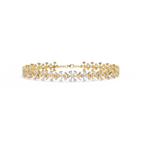 1.6 CTW Floral Lab-Grown Diamond Tennis Bracelet Yellow Gold view 11 – Lunéa Paris