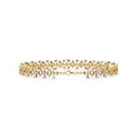 1.6 CTW Floral Lab-Grown Diamond Tennis Bracelet Yellow Gold view 5 – Lunéa Paris