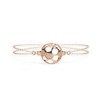 1.9 CTW round diamond circular geometric bracelet Rose Gold view 3 - Lunéa Paris