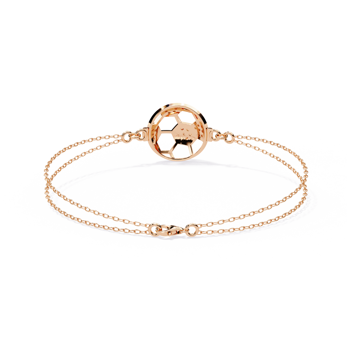 1.9 CTW round diamond circular geometric bracelet Rose Gold view 4 - Lunéa Paris