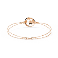 1.9 CTW round diamond circular geometric bracelet Rose Gold view 4 - Lunéa Paris