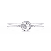 1.9 CTW round diamond circular geometric bracelet White Gold view 13 - Lunéa Paris