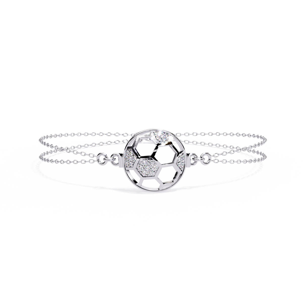1.9 CTW round diamond circular geometric bracelet White Gold view 2 - Lunéa Paris