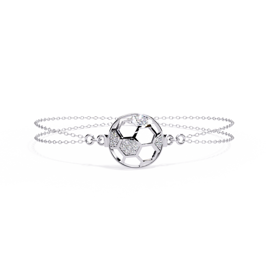 1.9 CTW round diamond circular geometric bracelet White Gold view 2 - Lunéa Paris