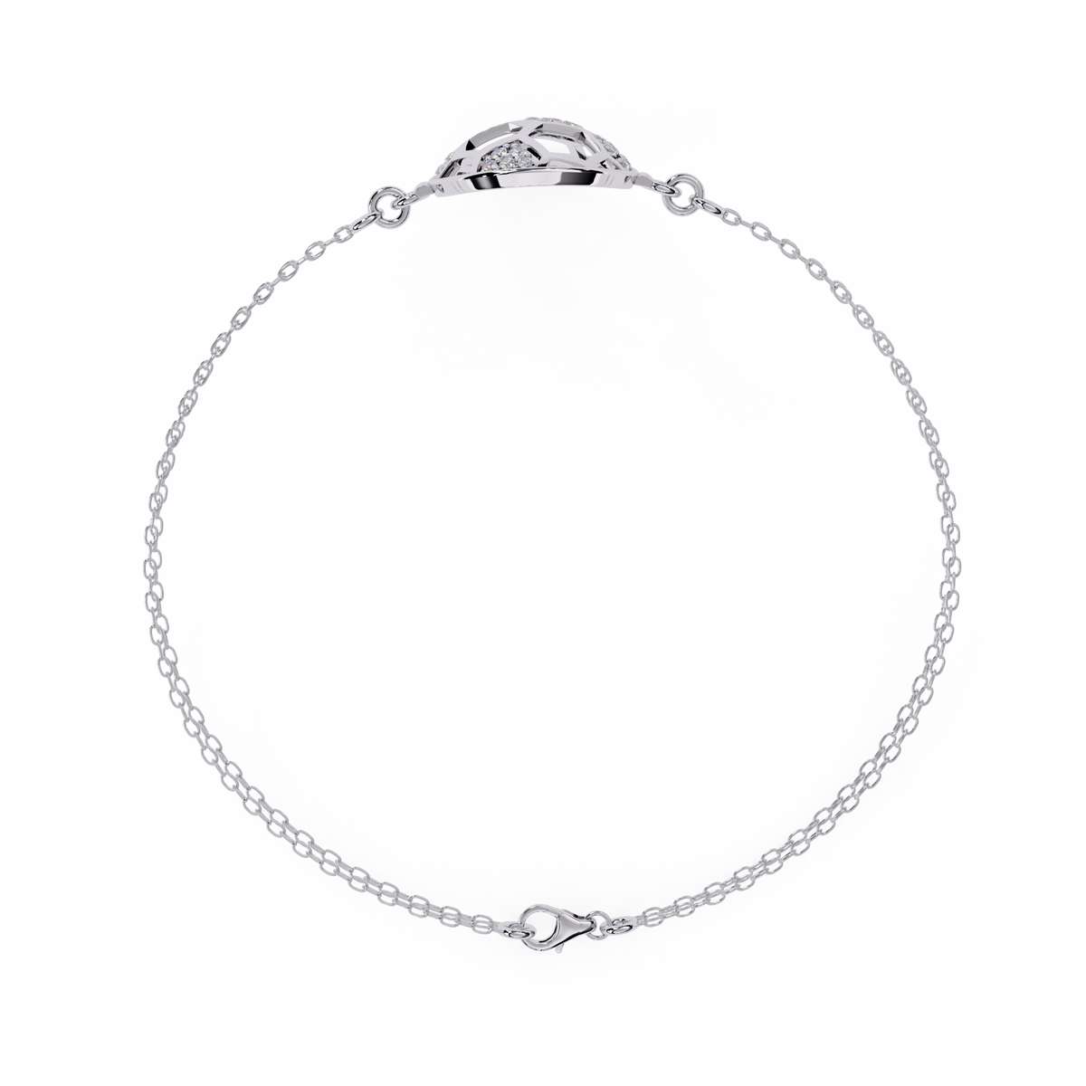 1.9 CTW round diamond circular geometric bracelet White Gold view 8 - Lunéa Paris