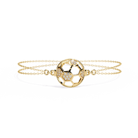 1.9 CTW round diamond circular geometric bracelet Yellow Gold view 1 - Lunéa Paris