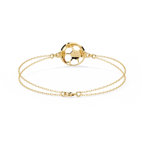 1.9 CTW round diamond circular geometric bracelet Yellow Gold view 6 - Lunéa Paris