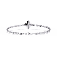 0.4 CTW Floral Round Diamond Link Bracelet Rose Gold CAD view 12 - Lunéa Paris