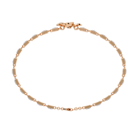 0.4 CTW Floral Round Diamond Link Bracelet Rose Gold CAD view 4 - Lunéa Paris