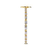 0.4 CTW Floral Round Diamond Link Bracelet Rose Gold CAD view 6 - Lunéa Paris