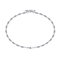 0.4 CTW Floral Round Diamond Link Bracelet White Gold CAD view 3 - Lunéa Paris