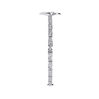0.4 CTW Floral Round Diamond Link Bracelet White Gold CAD view 7 - Lunéa Paris