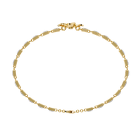 0.4 CTW Floral Round Diamond Link Bracelet Yellow Gold CAD view 2 - Lunéa Paris
