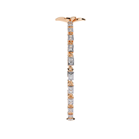 0.4 CTW Floral Round Diamond Link Bracelet Yellow Gold CAD view 5 - Lunéa Paris