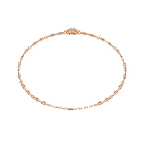 Round diamond bezel-station tennis bracelet in Rose Gold, view 10 – Lunéa Paris