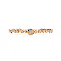 Round diamond bezel-station tennis bracelet in Rose Gold, view 3 – Lunéa Paris