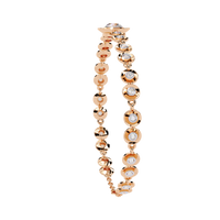 Round diamond bezel-station tennis bracelet in Rose Gold, view 4 – Lunéa Paris