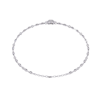 Round diamond bezel-station tennis bracelet in White Gold, view 11 – Lunéa Paris