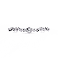 Round diamond bezel-station tennis bracelet in White Gold, view 2 – Lunéa Paris