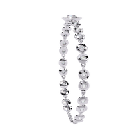 Round diamond bezel-station tennis bracelet in White Gold, view 5 – Lunéa Paris