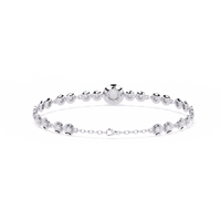 Round diamond bezel-station tennis bracelet in White Gold, view 8 – Lunéa Paris