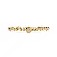 Round diamond bezel-station tennis bracelet in Yellow Gold, view 1 – Lunéa Paris