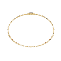 Round diamond bezel-station tennis bracelet in Yellow Gold, view 12 – Lunéa Paris