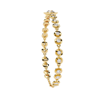 Round diamond bezel-station tennis bracelet in Yellow Gold, view 6 – Lunéa Paris