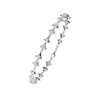 1.3 CTW geometric floral diamond tennis bracelet, original CAD view 11 – Lunéa Paris