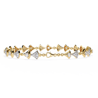 1.3 CTW geometric floral diamond tennis bracelet, original CAD view 15 – Lunéa Paris