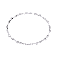 1.3 CTW geometric floral diamond tennis bracelet, original CAD view 1 – Lunéa Paris