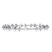 1.3 CTW geometric floral diamond tennis bracelet, original CAD view 14 – Lunéa Paris