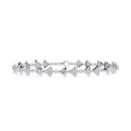 1.3 CTW geometric floral diamond tennis bracelet, original CAD view 5 – Lunéa Paris