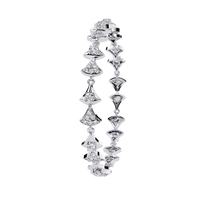 1.3 CTW geometric floral diamond tennis bracelet, original CAD view 8 – Lunéa Paris
