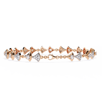 1.3 CTW geometric floral diamond tennis bracelet, original CAD view 13 – Lunéa Paris