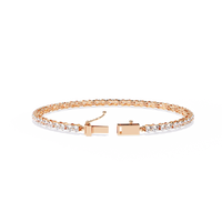 4.0 CTW Round Diamond Tennis Bracelet in Rose Gold, view 12