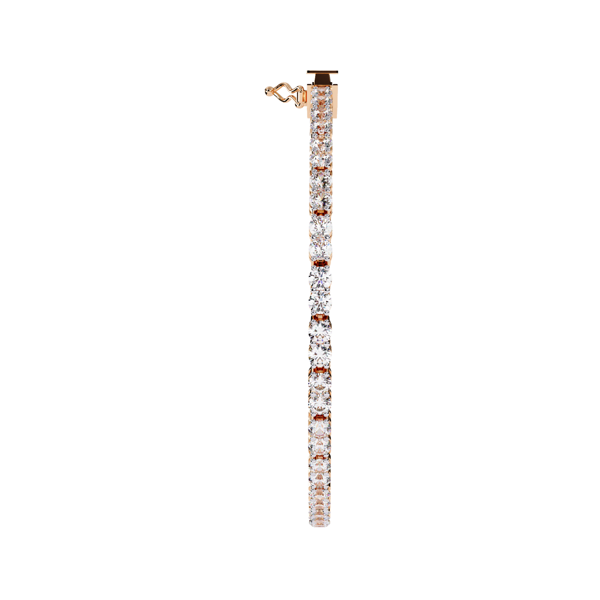 4.0 CTW Round Diamond Tennis Bracelet in Rose Gold, view 4